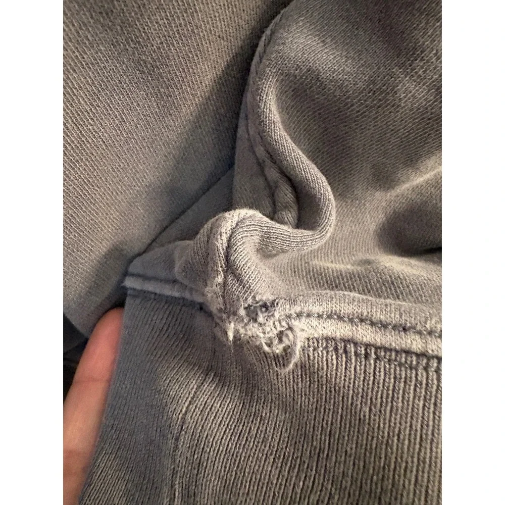 J. Crew Knit Goods Mens Gray Sun Faded‎ Cotton French Terry Pullover Hoodie M